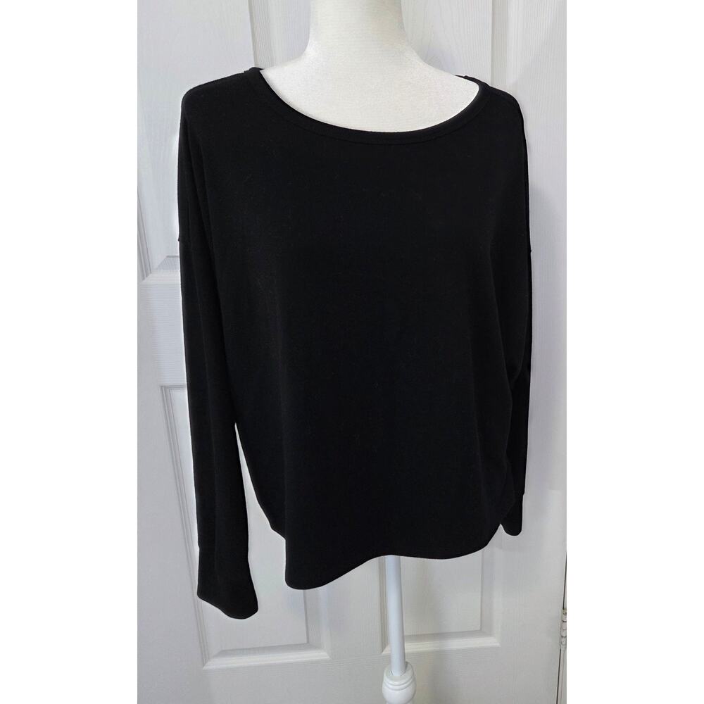 Old Navy Active Black Long Sleeve Open Back Athletic Shirt Woman's Size Large